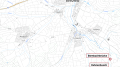 L1090 Brücke über den Bernbach (Bretzfeld/ Hahnenbusch) - Karte