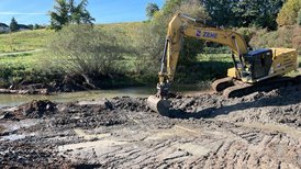 Durchstich des Flussverlaufes ins neue Bett der Jagstschlaufen