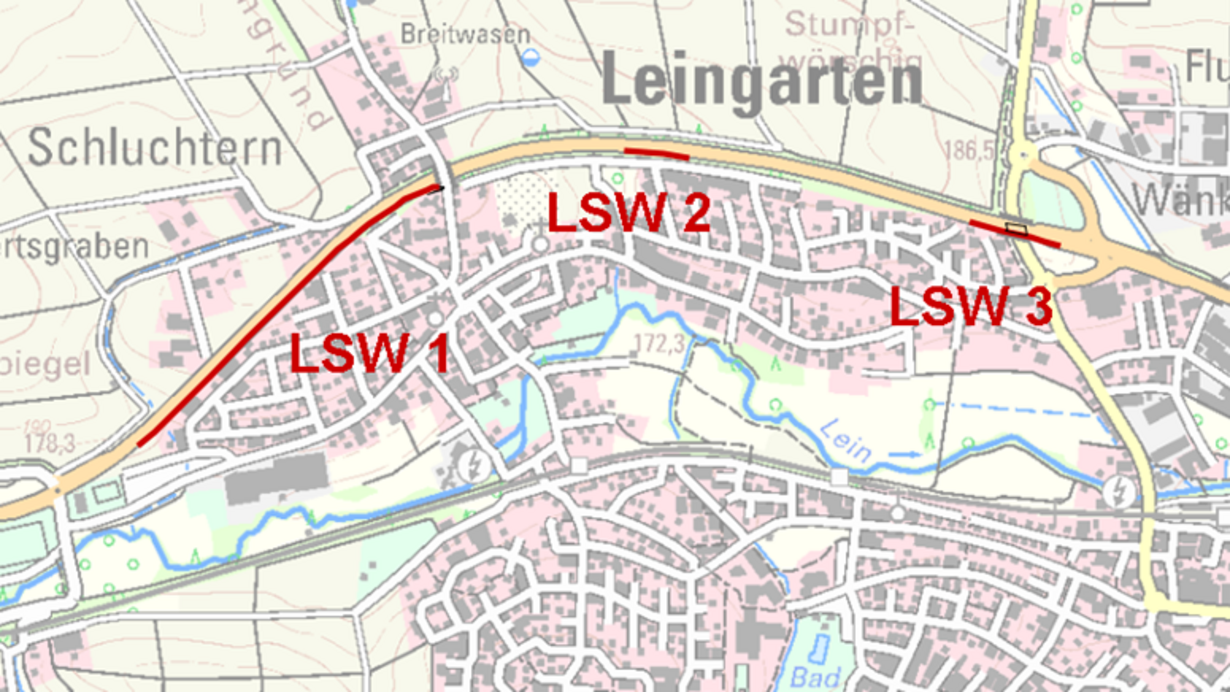 Plan der Lärmschutzwand Leingarten