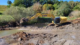 Durchstich des Flussverlaufes ins neue Bett der Jagstschlaufen