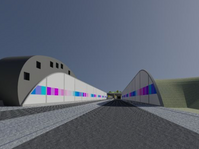 B14 Visualisierung Tunnel Waldrems, Länge 488m (Betriebsgebäude)