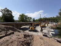 Beginn des Abbruchs der Murrbrücke am 4. August 2026