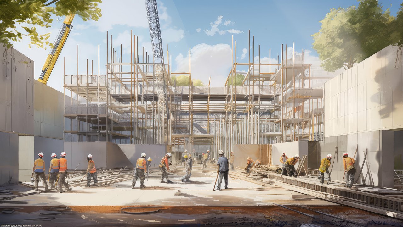 Baustelle einer Schule