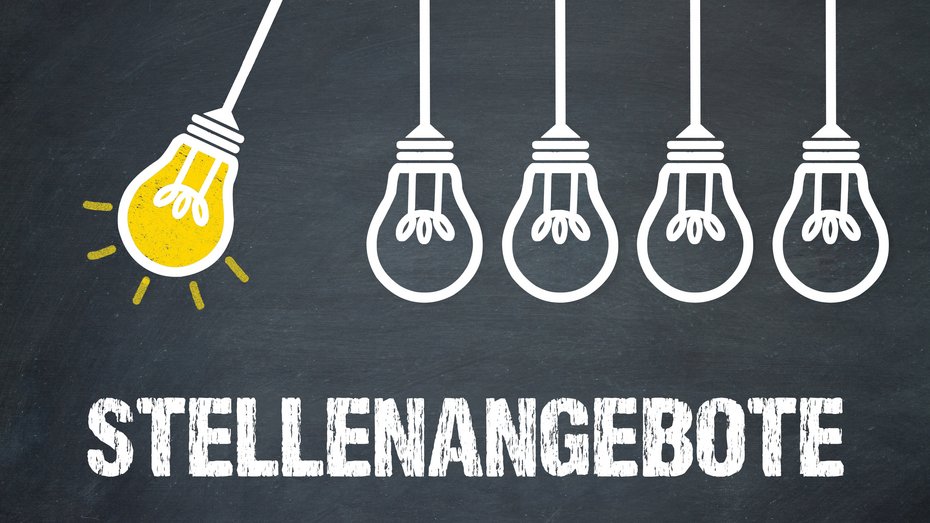 Schriftzug "Stellenangebote" Bild zeigt Schriftzug "Stellenangebote" auf einer Schultafel