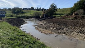 Durchstich des Flussverlaufes ins neue Bett der Jagstschlaufen