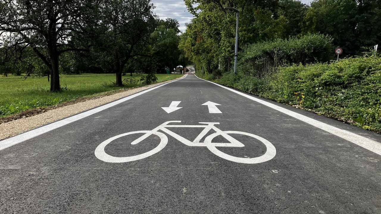 Der Radweg erstreckt sich von Aichschieß-Aichwald bis zur Deponie Weißer Stein