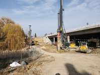 Herstellung Borpfähle Traggerüst