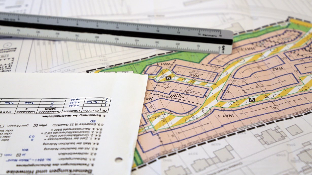 Bild zeigt einen Bebauungsplan