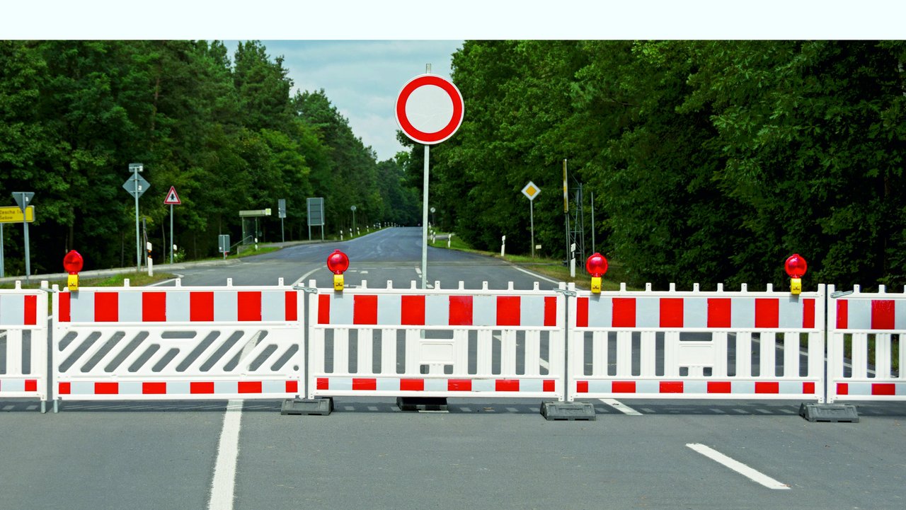 Vollsperrung einer Straße