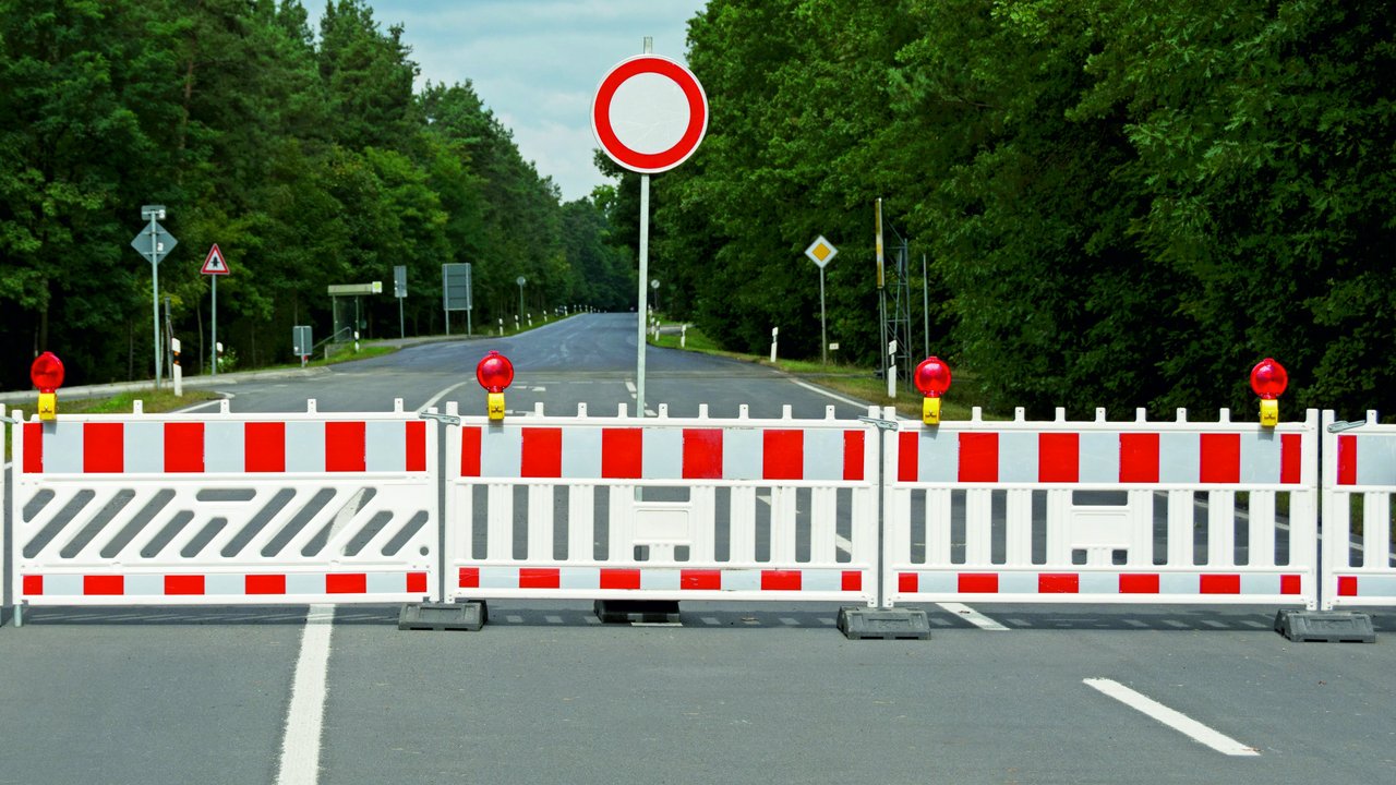 Vollsperrung einer Straße