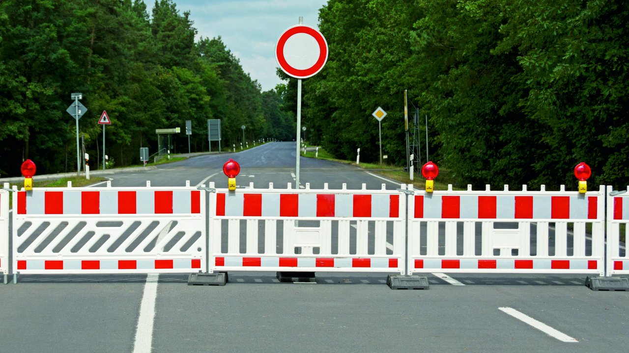 Vollsperrung einer Straße