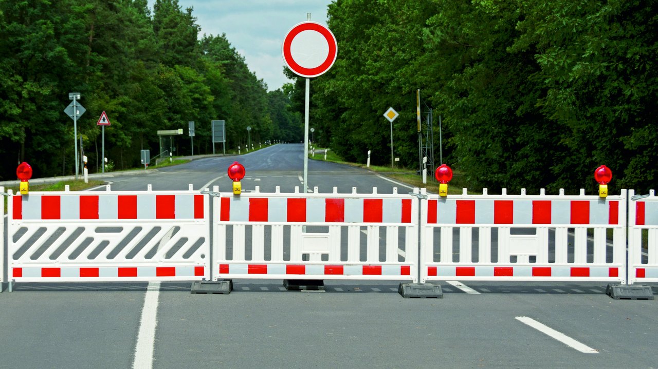 Vollsperrung einer Straße