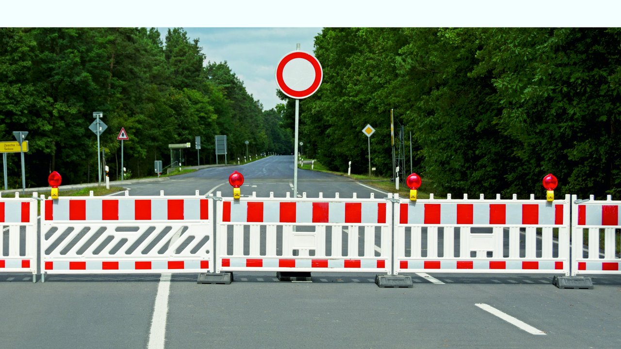 Vollsperrung einer Straße