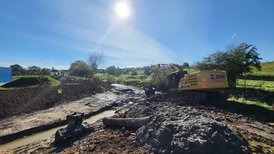 Durchstich des Flussverlaufes ins neue Bett der Jagstschlaufen