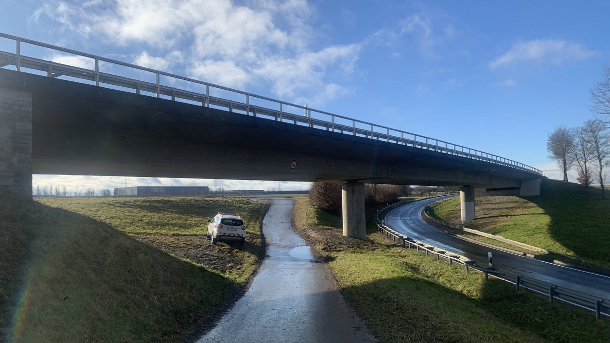 L 1184 Brücke über Ast der L 1184 (Bondorf) - Ansicht Nord