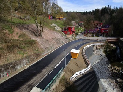 Aktueller Stand der Sanierung im Bereich Laufenmühle/“EINS+ALLES“. 