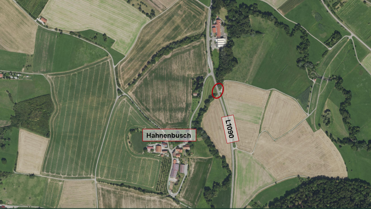 L1090 Brücke über den Bernbach (Bretzfeld/ Hahnenbusch) - Karte