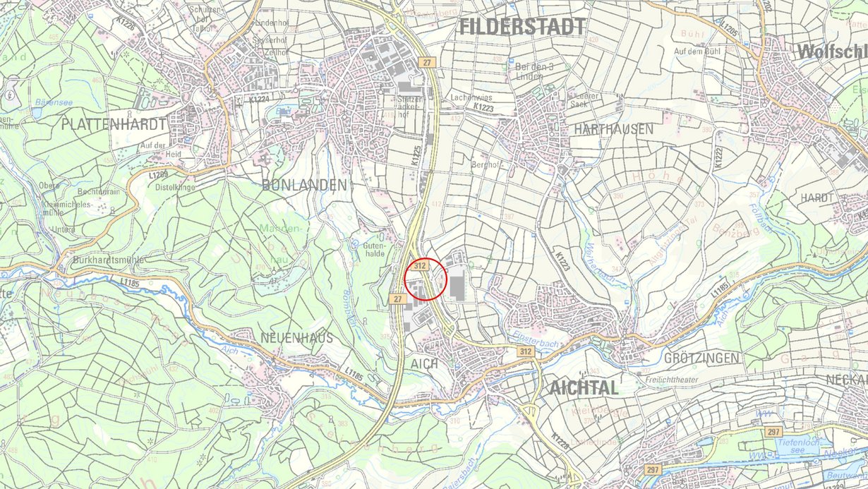 Übersichtskarte B 312