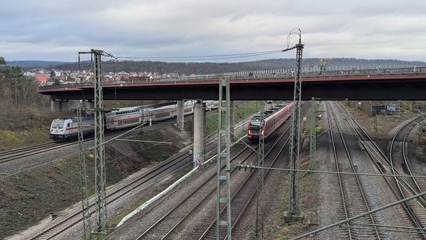 Seitenansicht Brücken Stuttgart-Zuffenhausen