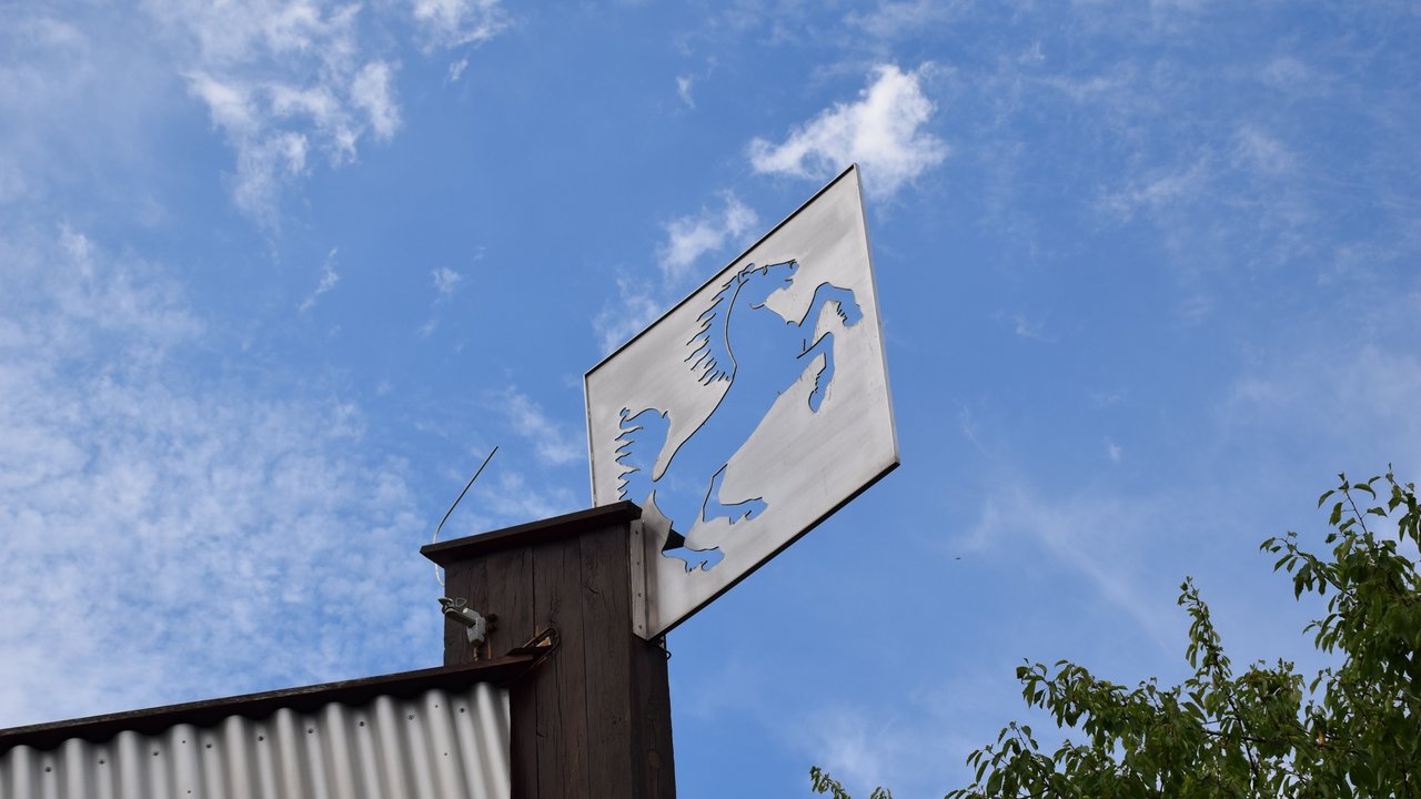 Kindergarten Luginsland, Metallsymbol auf Dach