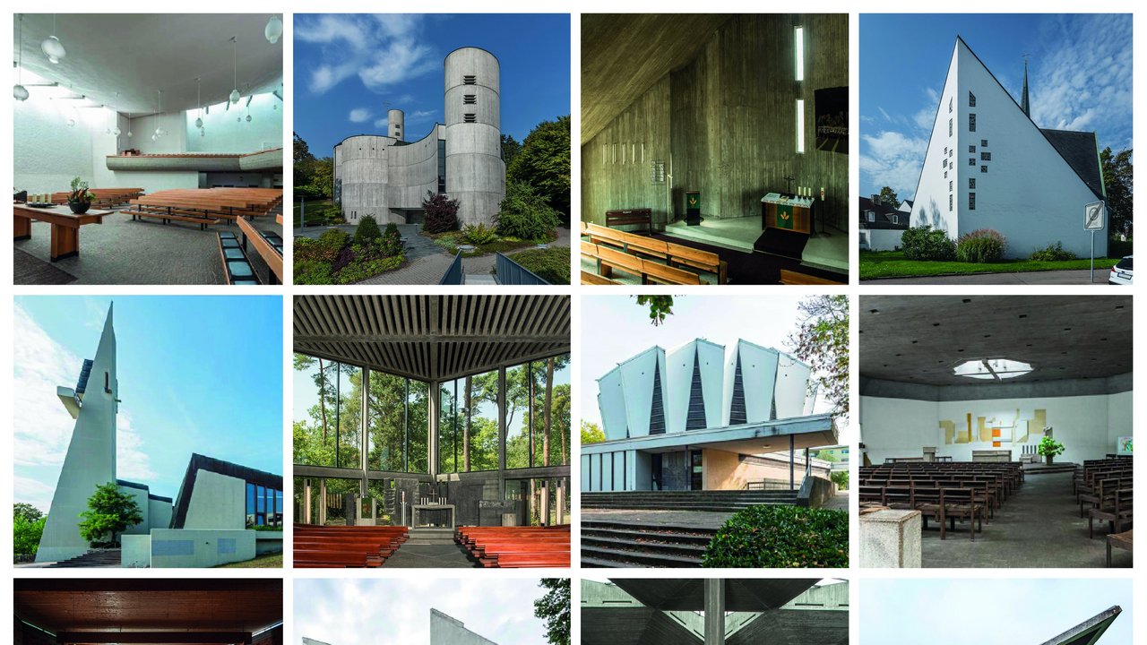 Bild zeigt Bilderbogen mit verschiedenen Kirchen