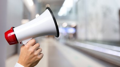 Bild zeigt ein Megaphon
