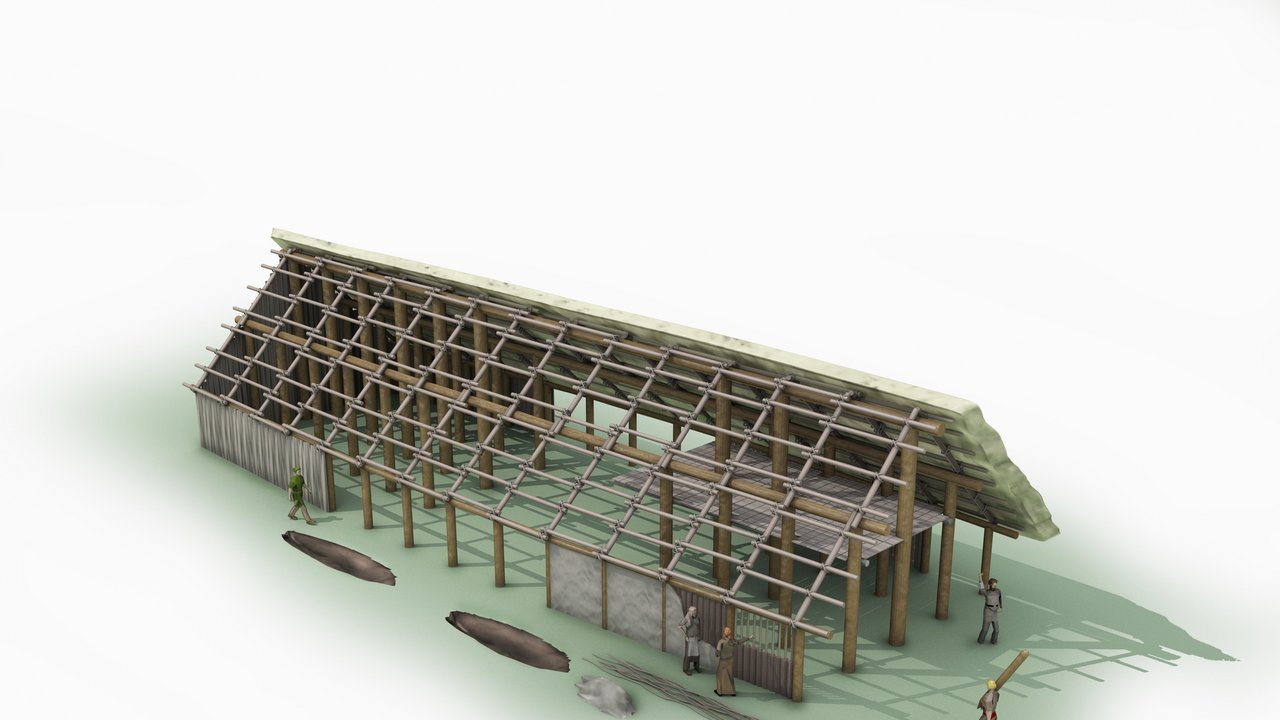 Rekonstruktion eines linearbandkeramischen Langhauses