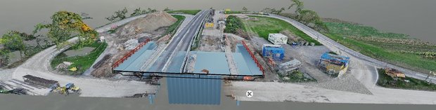 BIM-Modell des neuen Bauwerks im Querschnitt