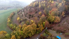 Drohnenaufnahme beim Landschaftspflegeeinsatz