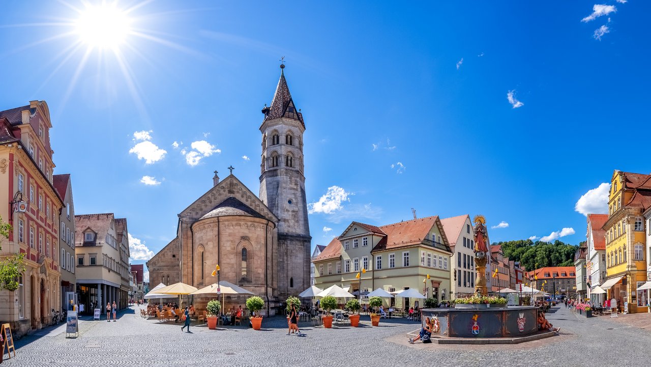 Stadtansicht Schwäbisch Gmünd mit Johanniskirche