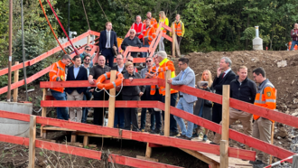 Symbolische Verkehrsfreigabe Murrbrücke L 1100 Begehung