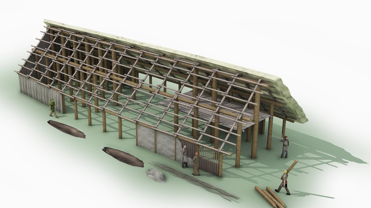 Rekonstruktion eines linearbandkeramischen Langhauses