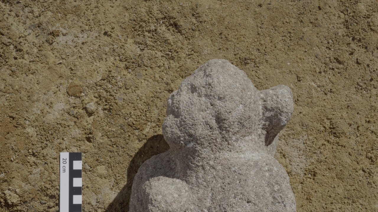 Der neu gefundene Gigant bei den Ausgrabungen im Römerkastell an der Altenburger Steige in Bad Cannstatt
