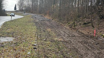 Bild zeigt eine Straße mit einem Auto