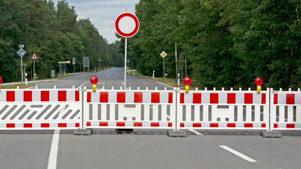 Vollsperrung einer Straße