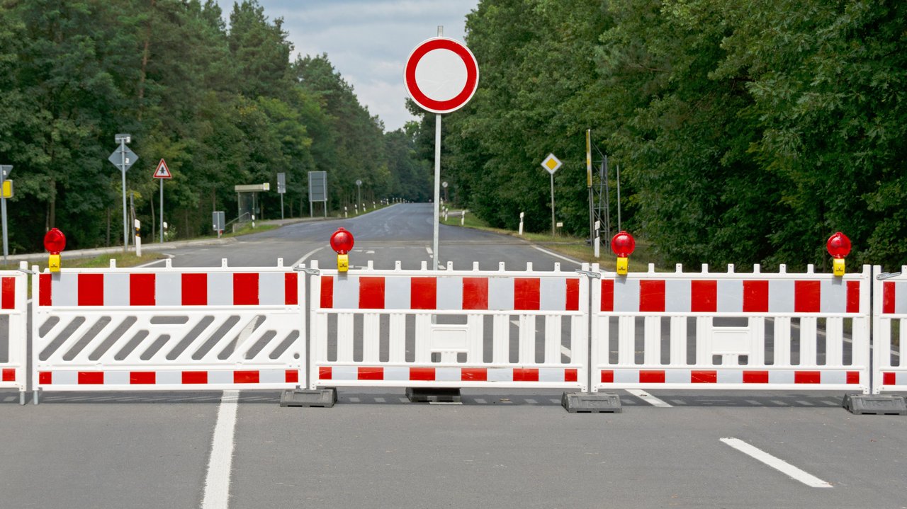 Vollsperrung einer Straße