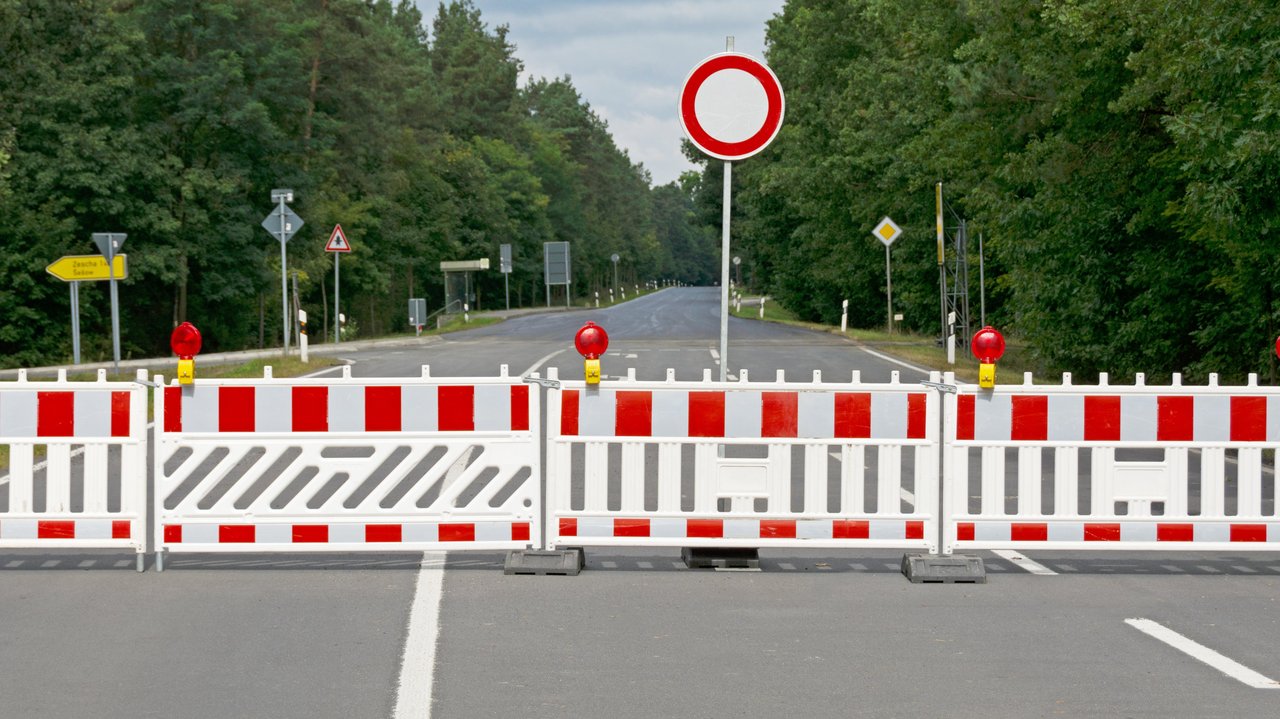 Vollsperrung einer Straße