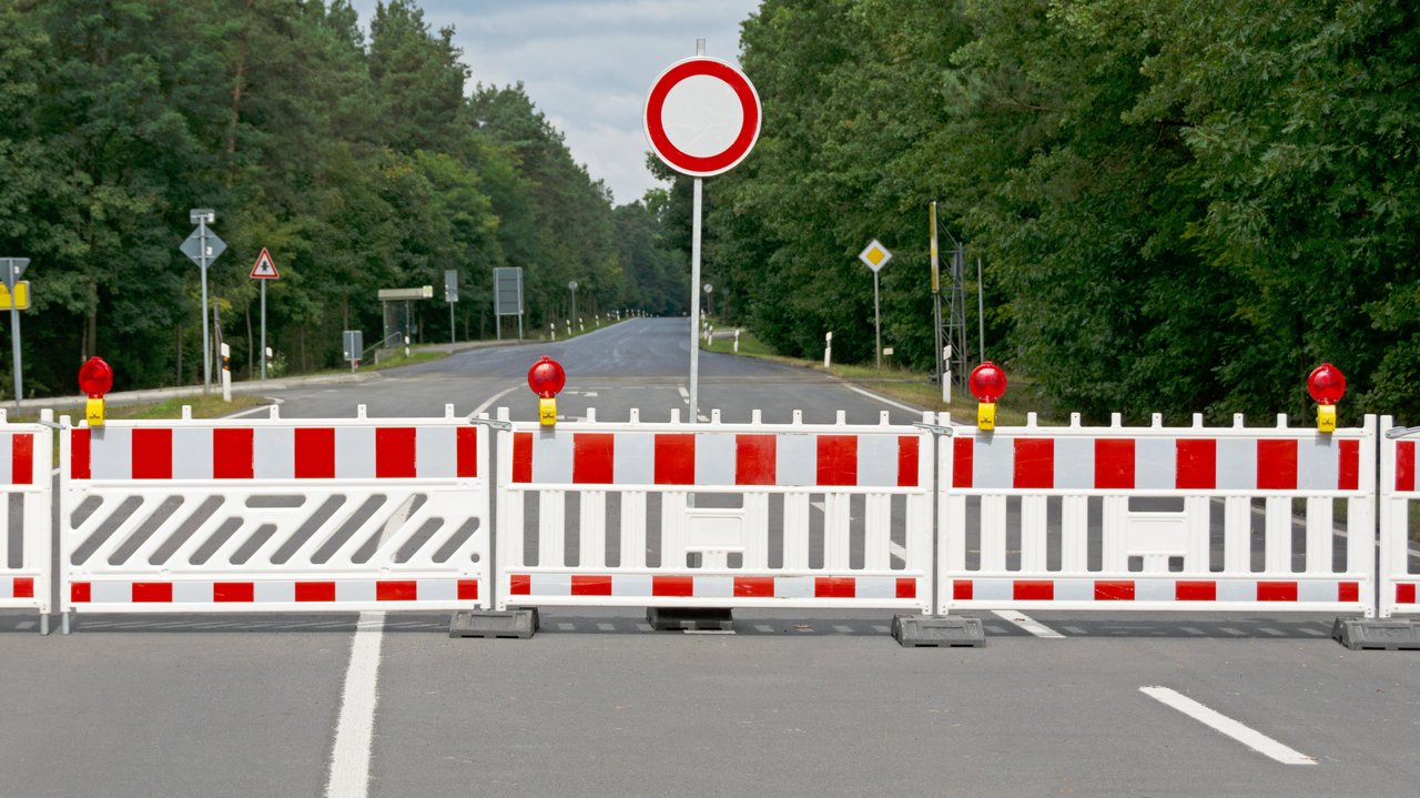 Vollsperrung einer Straße