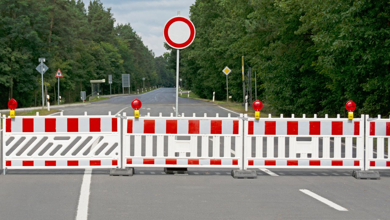 Vollsperrung einer Straße