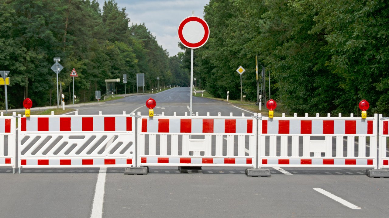 Vollsperrung einer Straße
