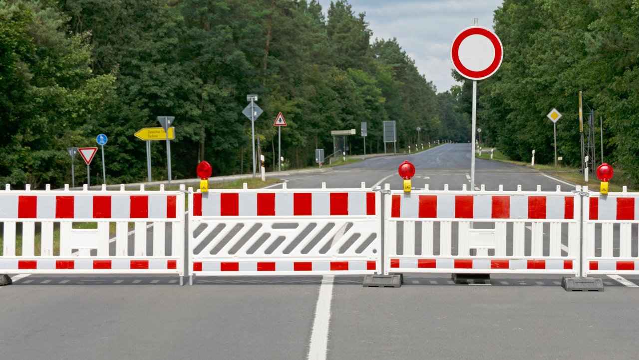 Vollsperrung einer Straße
