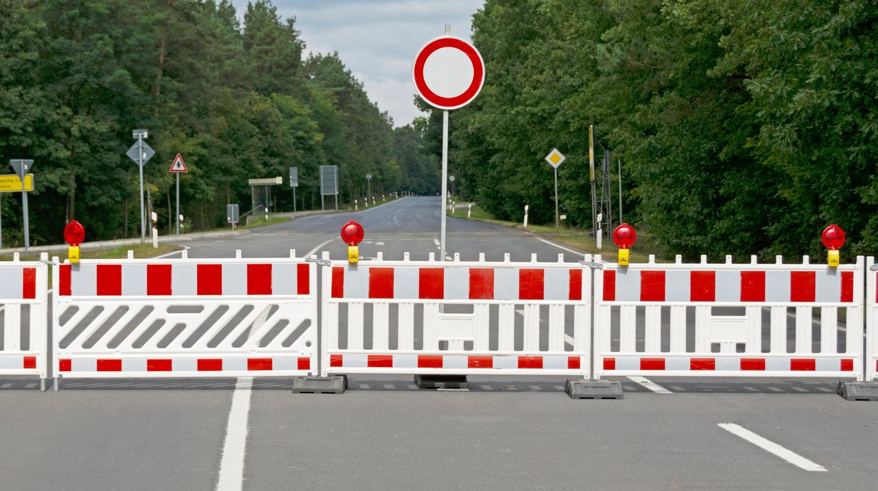 Vollsperrung einer Straße