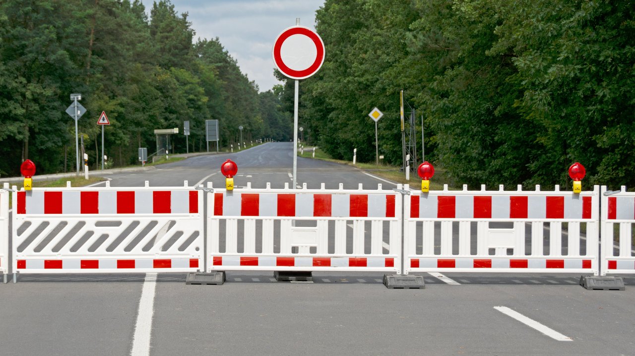 Vollsperrung einer Straße