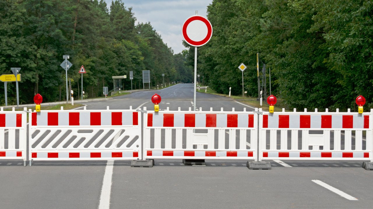 Vollsperrung einer Straße