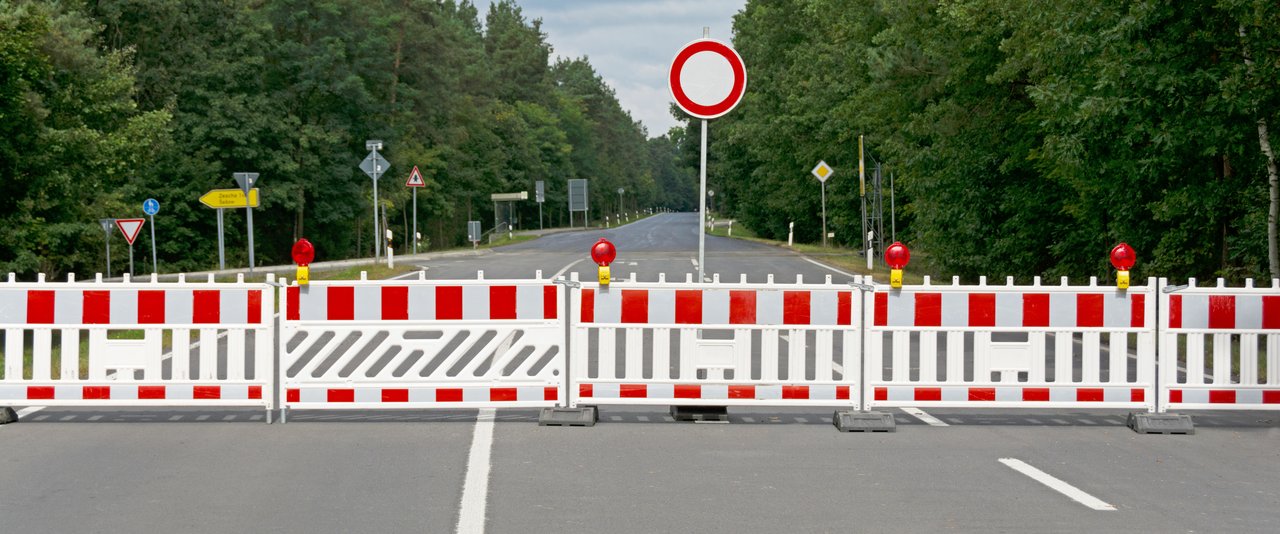 Vollsperrung einer Straße