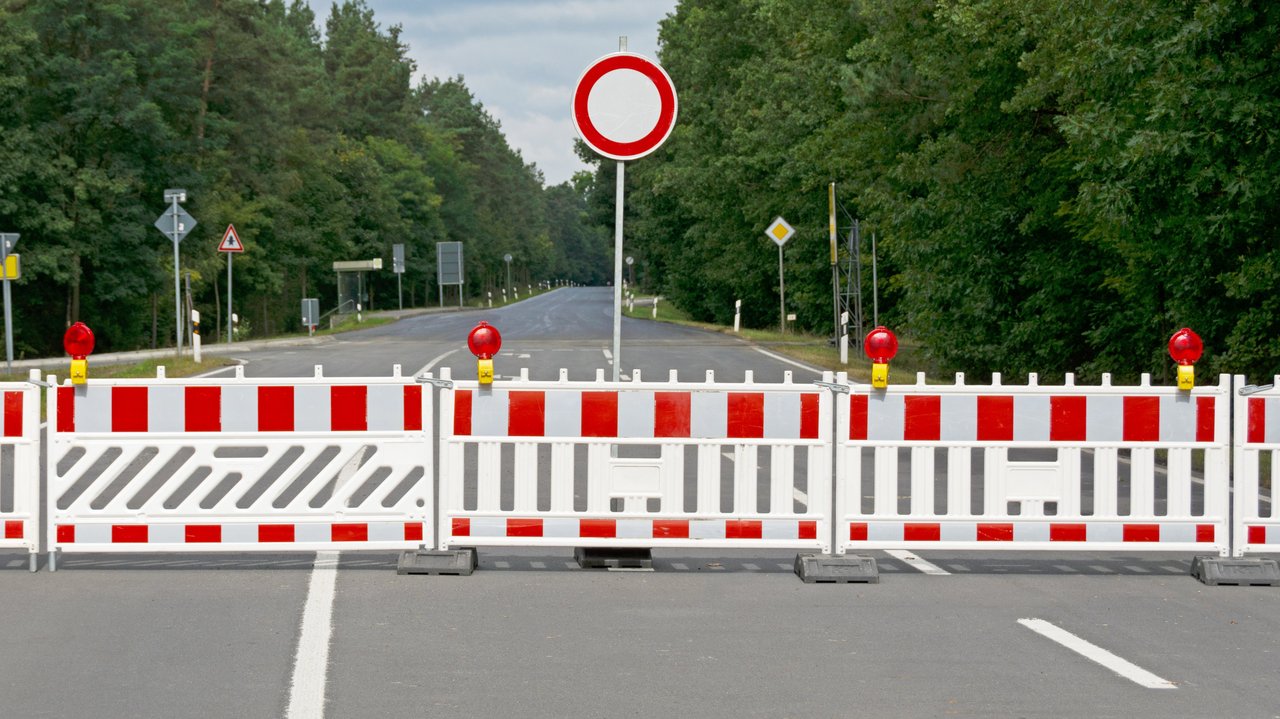 Vollsperrung einer Straße