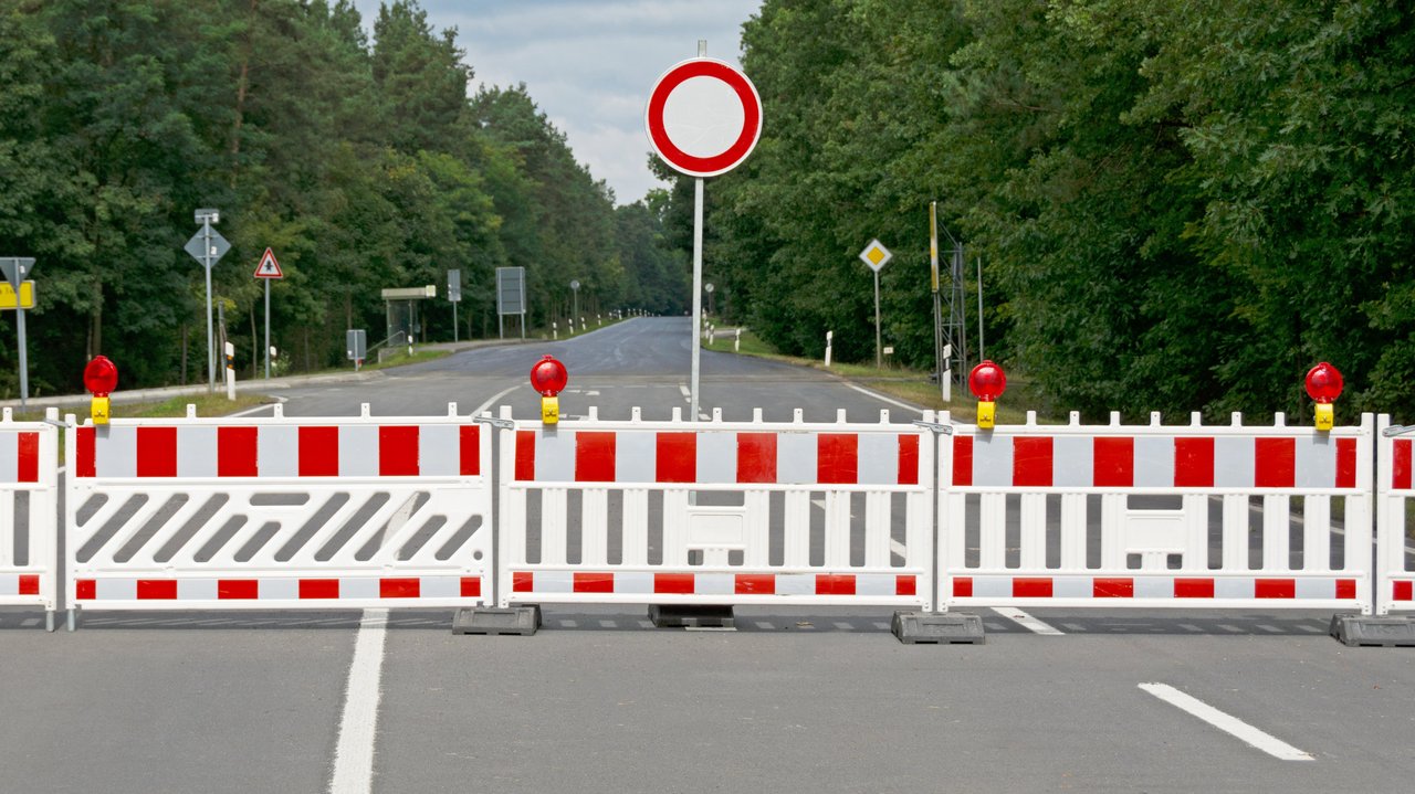 Vollsperrung einer Straße