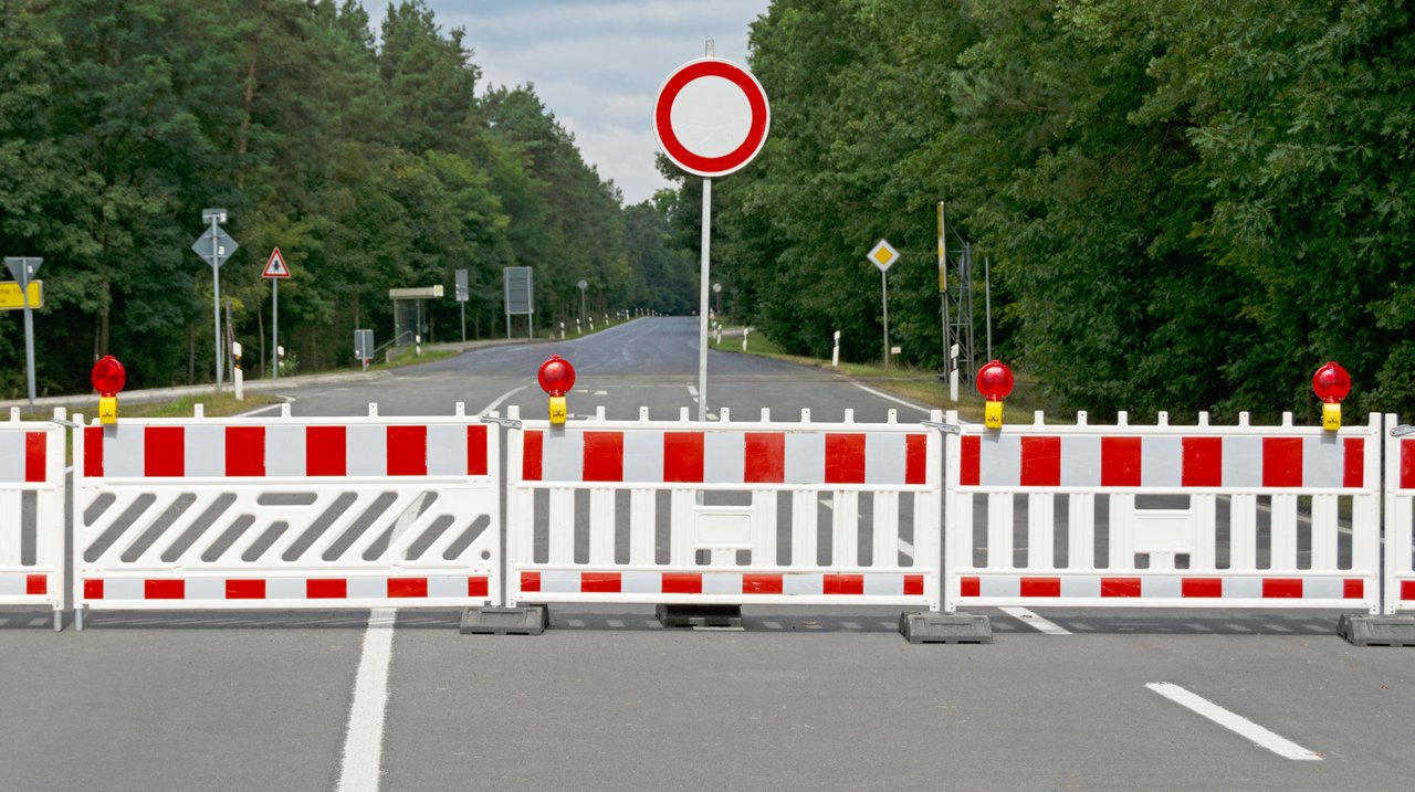 Vollsperrung einer Straße