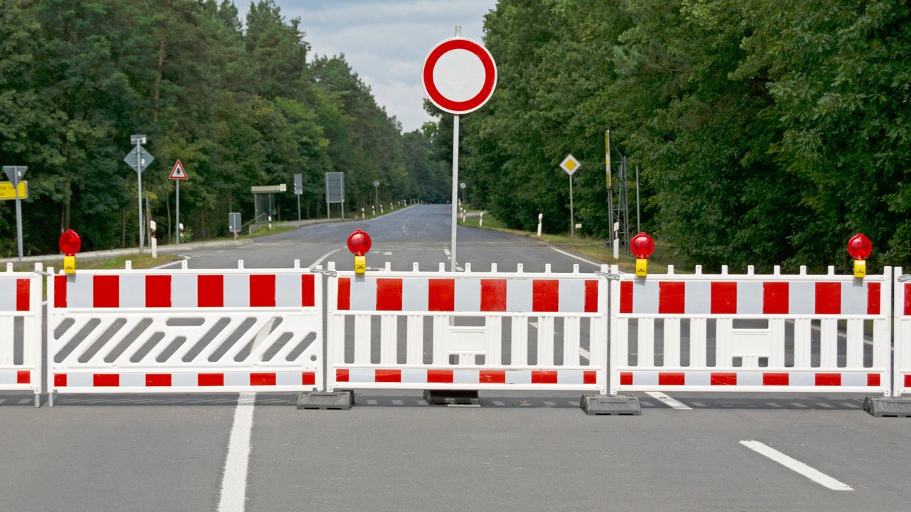Vollsperrung einer Straße