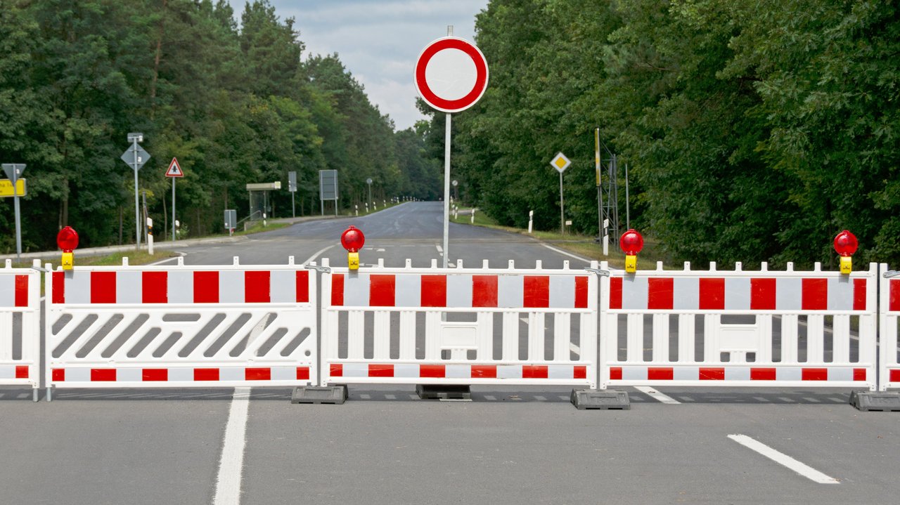 Vollsperrung einer Straße
